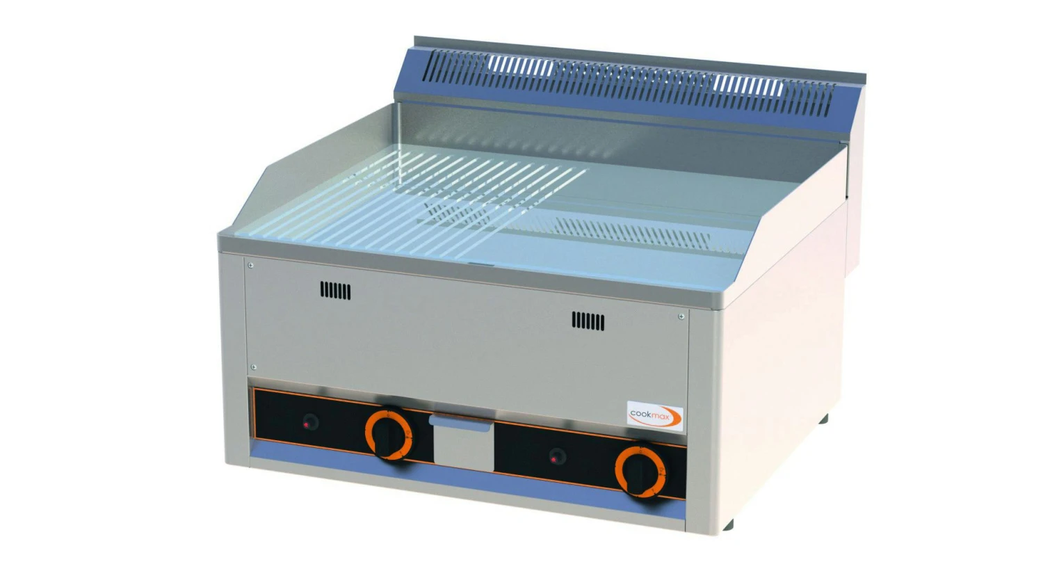 Cookmax Gas-Grillplatte 1/2 Gerillt 1/2 Glatt 2 Heizzonen 660 X 600 X 290 Mm – Bild 2