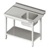 Stalgast Edelstahl Zulauftisch Mit Becken Und Grundboden, 900 Mm Breit, Anbauseite Rechts