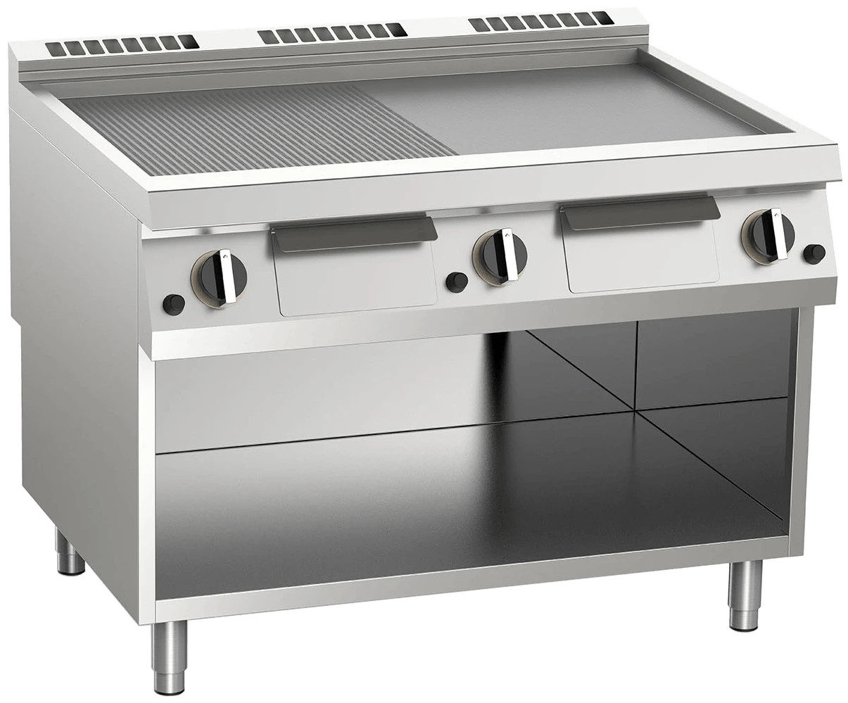 Cookmax Gas-Grillplatte 1/2 Gerillt 1/2 Glatt 2 Heizzonen 660 X 600 X 290 Mm – Bild 7