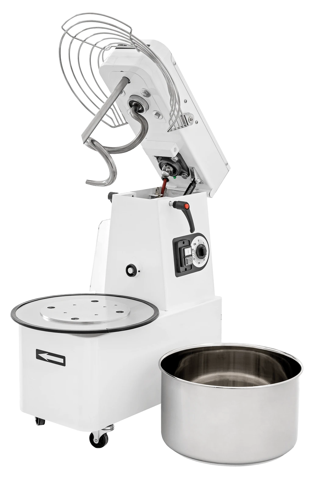 Teigknetmaschine - 41 Liter / 35 Kg - Aufklappbar - Abnehmbarer Kessel - 1 Geschwindigkeit - 400 V