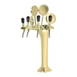 Schanksäule Gold 4-leitig, Elegant, `Topp-Qualität!`